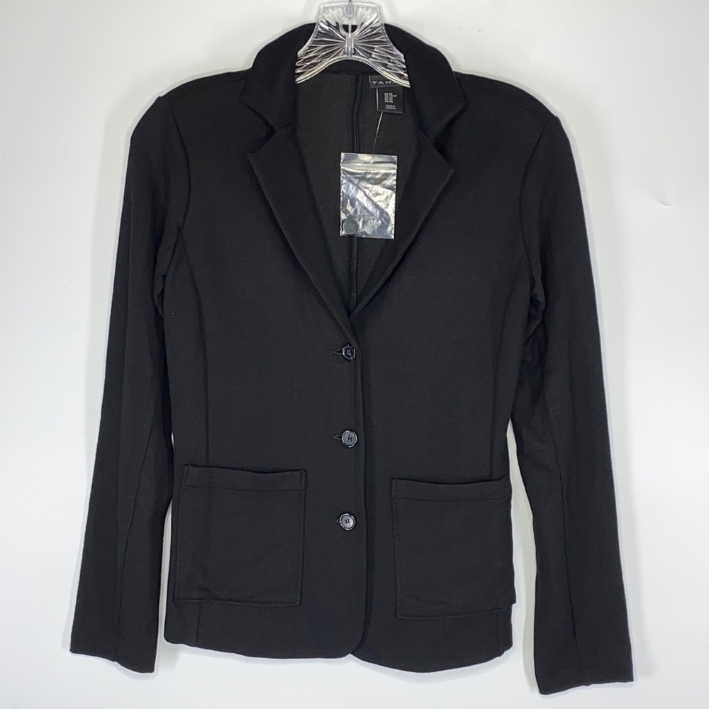 Tahari Black Button Front Blazer Jacket Size XS NWOT